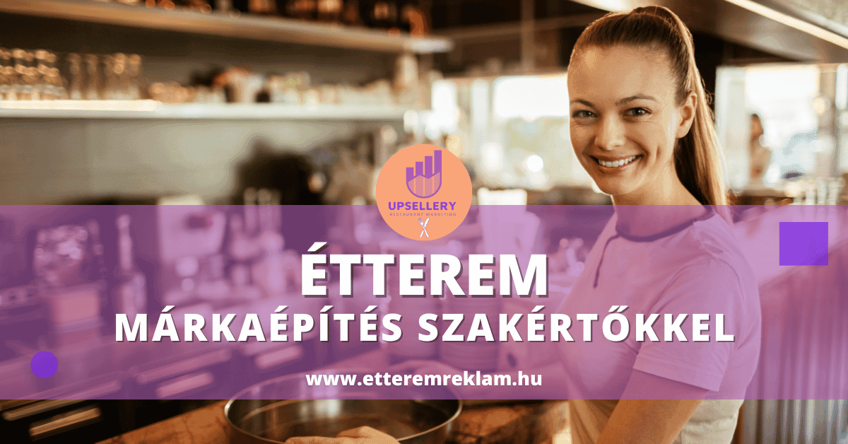 Pincér lány kávét főz egy étterem pultjában, a kép felirata: Étterem márkaépítés szakértőkkel.